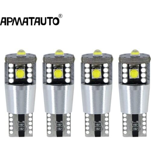4Pcs W5W 3SMD Car T10 LED 194 501 Replacement Dome Reading Signal Lamp White Bulbs For Clearance Lights Interior