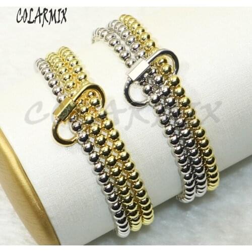 4Pcs Oval lock charm bracelets 3 starnds beaded bracelet fashion jewelry for women bracelets accessories gift 50654