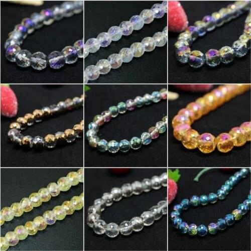 High Quality 74pcs 10x8mm Many Nice colors Plated Crystal Glass Round Cut Faceted Beads For Craft Crystal Curtain DIY Making