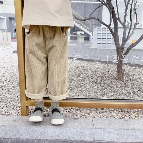 Childrens Pants 2020 Autumn and Winter Korean Boys and Girls Corduroy Pants Children Baby Casual Straight-Leg Pants