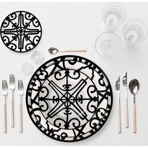 Spot hot bone porcelain plate Nordic iron ceramic set Western wedding snack breakfast daily fruit