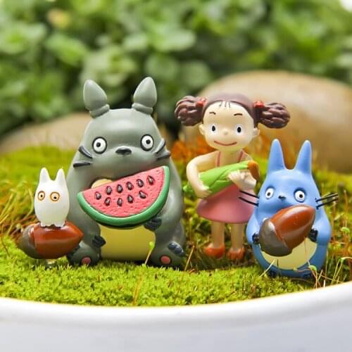 Ghibli Anime Totoro Take Food Acorn Action Figure Toys Desk Ornament Hayao Miyazaki Fairy Garden Moss Miniatures Decor Accessory