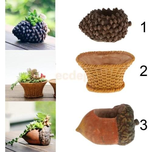 Various Resin Succulent Cacti Plant Pot Flower Container Home Herb Planter
