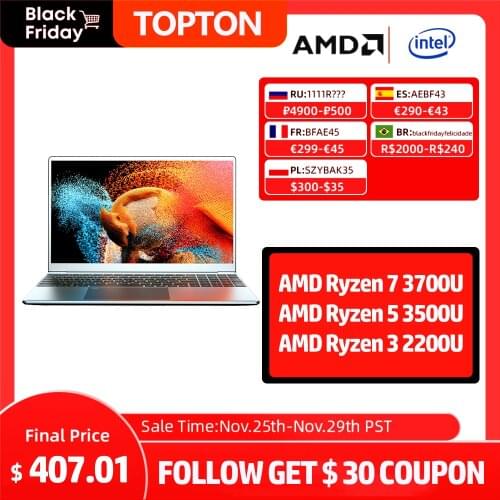 Gaming laptop 15.6 Inch AMD Ryzen 5 3500U 7 2700U Full Screen 4GB DDR4 Onboard RAM Fingerprint Unlock Backlit Keyboard Win 10 Pc