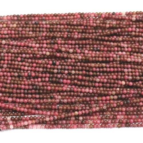 Natural multicolor rhodochrosite stone 2mm 3mm spacers round loose accessories beads hot sale jewelry making 15inch B394