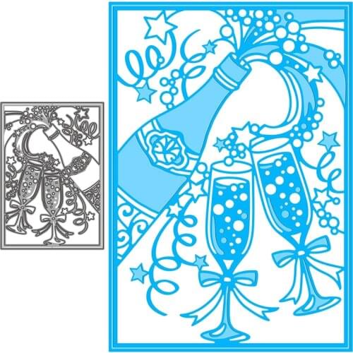 Champagne Metal Cutting Dies for Scrapbooking Handmade Tools Mold Cut Stencil New DIY Card Make Mould Model Craft Decoration