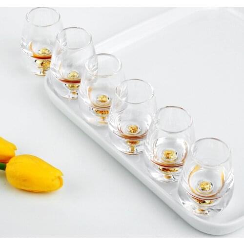 Mini Cute Spirits Cup White Wine Glass Voda Mini Cup Wedding Party Toasting Wine Glasses Fashion Gold Home Table Decoration