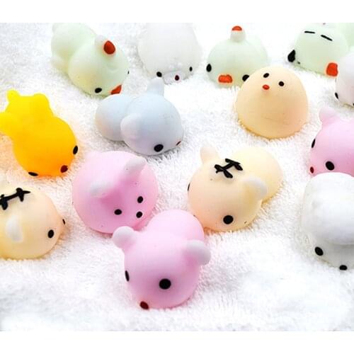 Mini Squeeze Toy Cute Cartoon Squeeze Squishy Kawaii Cartoon Animal Stress Reliever Slow Rising Fun Toys For Adults Anti Stress
