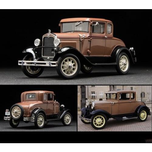 Diecast 1:18 Ford Model A Coupe Classic Car Simulation Alloy Vehicle Model Adult Collection Souvenir Ornaments Display Toy Gift
