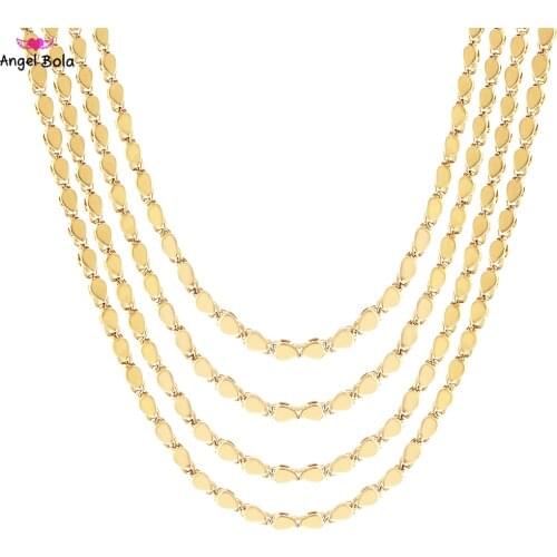 Fashion Classic Drop-shaped Smooth Face Golden Ladies Necklace Middle East Jewelry Holiday Gift Wholesale Temperament Necklace