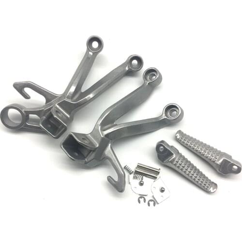 Motorcycle Silver Rear Passenger Foot Pegs Bracket Fit For Suzuki GSX-R1000 GSXR1000 2003-2004
