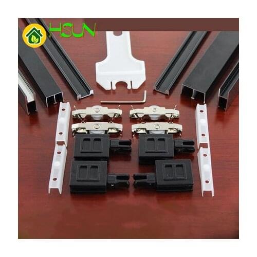 Black 5-8mm glass rail guide accessories showcase sliding door rail bread cabinet slot mute sliding door guide