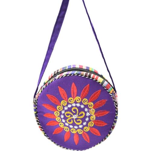 New Flowers Embroidered Women Handbag Shoulder Bag Satchel Bag Round Best Sale-WT