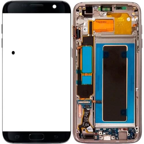 New G935F LCD For Samsung Galaxy S7 Edge LCD With Frame Spot Super AMOLED For Samsung S7 Edge LCD Screen With Black Dot Display