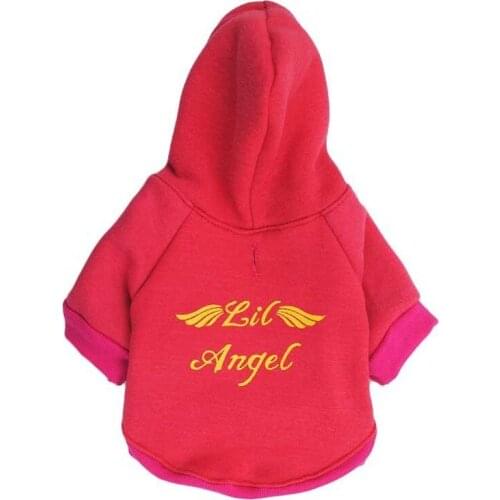 PUOUPUOU Letter Print Dog Pet Clothes Winter Warm Dog Clothes Hoodies Sweatshirt for Small Medium Dogs Ropa Para Perros XS-L