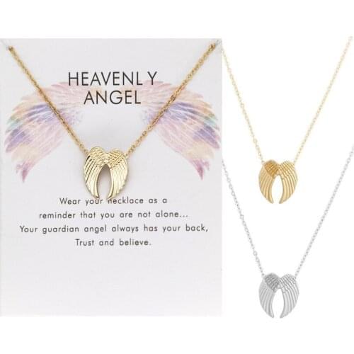 Fashion Angel Wings Pendant Necklace Women Charming Necklace with Bohemian Jewelry for Christmas Gift