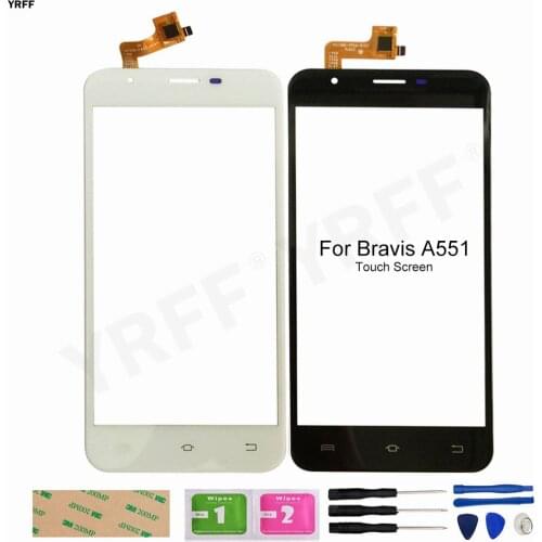 Front Glass Paneltouch Sensor For Bravis A551 Touch Screen Digitizer Assembly Parts Free Shipping