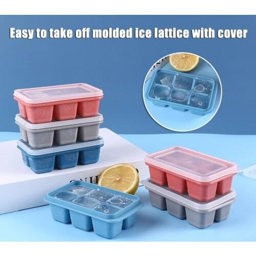 Ice Cube Trays with Lids Reusable Plastic Ice Maker for Whiskey Cocktail Bourbon Drinks Pudding Chocolate Molds Kitchen Gadgets