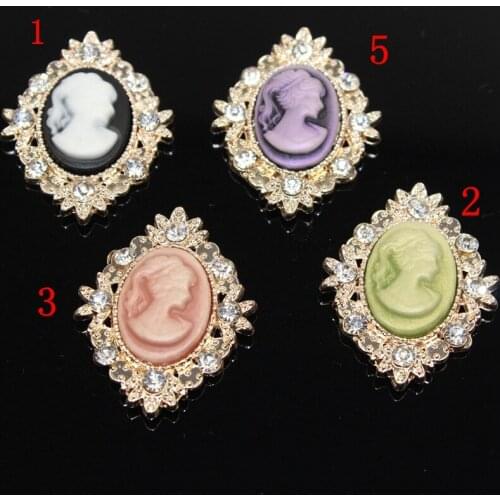 10pcs 25*30mm metal rhinestone button alloy oval shape wedding hair bow garment Flower Center DIY accessories buttons Handcraft