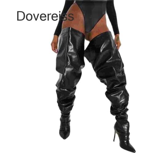 Dovereiss Fashion Womens Shoes Winter Sexy Catwalk Boots Pointed Toe Stilettos Heels Thigh High Boots Over The Knee Boots 42 43