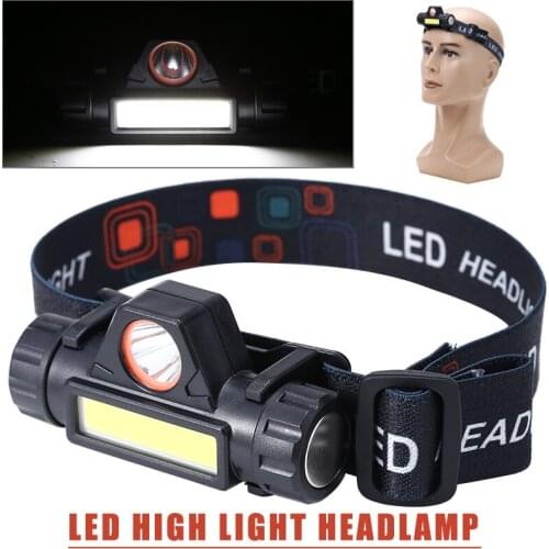 Super Bright COB LED Headlamp Head Light Fishing Camping Headlight Waterproof Rechargeable White Light Flashlight Torch