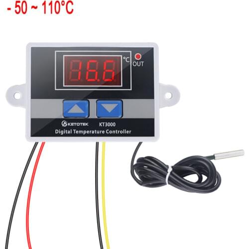 Thermostat Digital Temperature Controller for Incubator Aquarium Regulator Switch Control AC 220V DC12V 24V 10A Red LED Sensor
