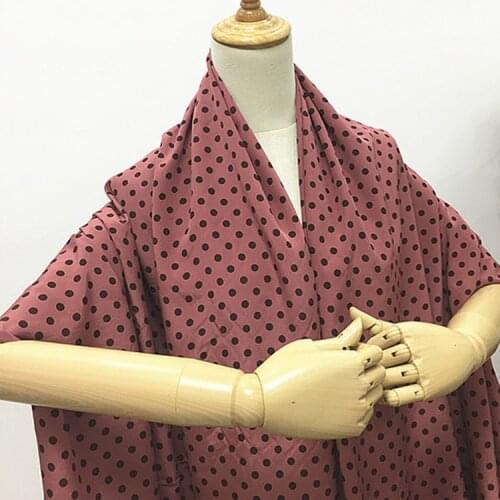 Pure mulberry silk fabric 100% natural silk crepe de chine fabric polka dot print,SCDC1391