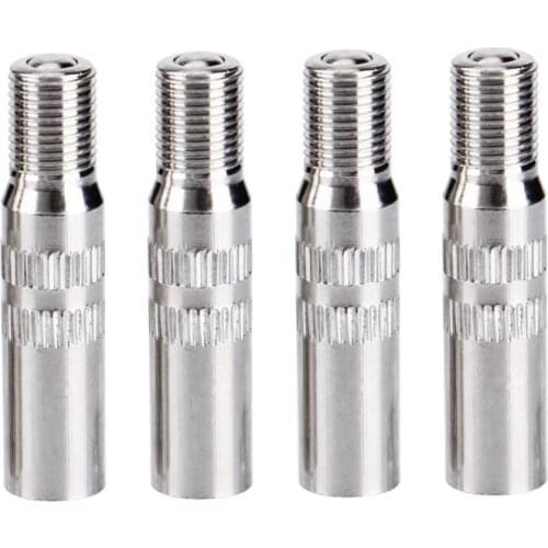 Universal 4pcs Metal Silver Car Truck Front and Rear Wheel Tyre Tire Valve Caps Stem Extension Extenders Auto Accessories
