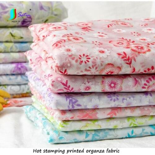 Cherry,Lilac,Chili,Rose Pattern Dress Embroidery Curtain Decorate Clothes Hot Stamping Printed Organza Tulle Fabric A0211L