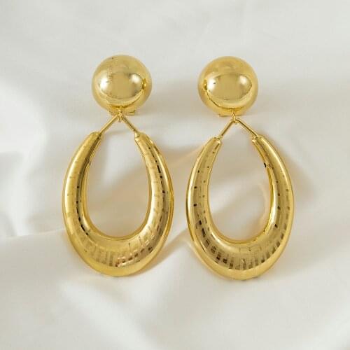 Dangle drop gold Earrings Jewelry Accessories African Women wedding gift Geometric trendy big size Earrings