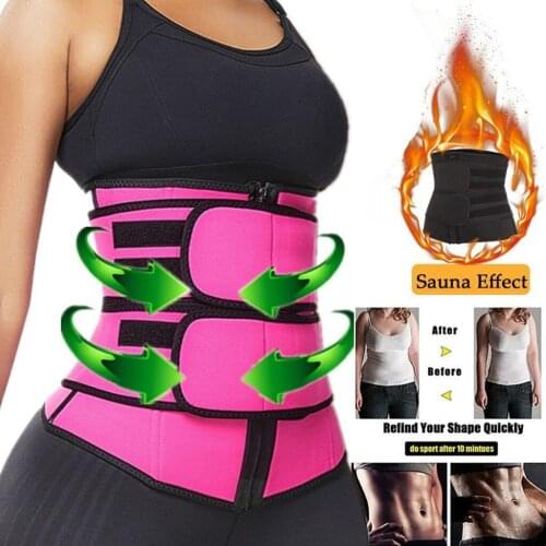 High quality Women Slimming Sheath Belly Reducing Shaper Waist Trainer Body Belt Tummy Sweat Shapewear Workout Shaper Corset