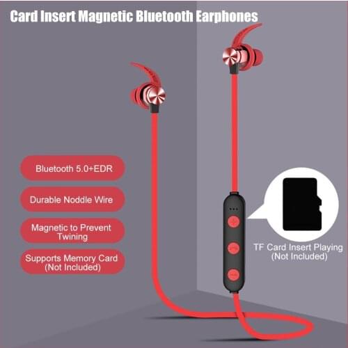 XT22 In-ear Neckband Mic TF Card Support Magnetic Ear Tips Bluetooth Earphones