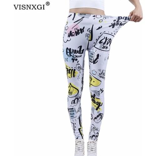 YRRETY Push Up Leggings Womens Clothing Fitness Black White Yellow Letter High Waist Workout Graffiti Printing Trousers Bottom