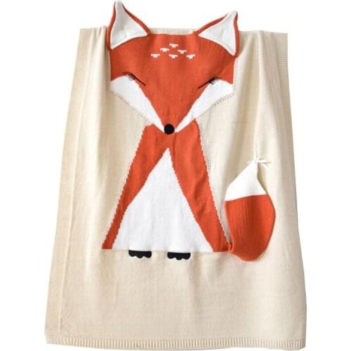 Animal Pattern Security Blanket for Toddlers Soft Acrylic Breathable Muslin Soothing Towel Appeasing Toy Gift for Baby Infant