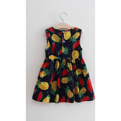 ZWF892 New Vest Girls Clothing Summer Princess Dress Toddler Girls V-Backless Cartoon Ball Gown Kids Party Children Clothes