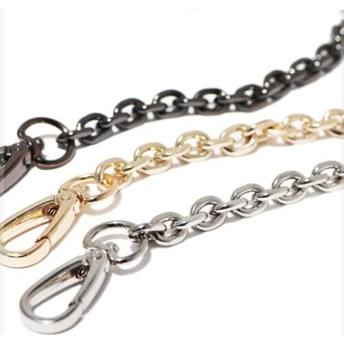 0.9CM Trimmed O-Shaped Light Gold Silver Gun Black Chain Metal Bag With Handle Handbag Accessory With Bag Strap Handles