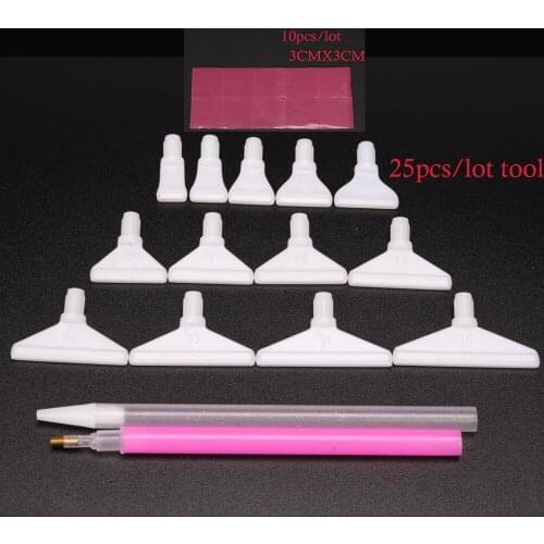 1 SET 5D Diamond Point Drill Pen Mud Sewing Embroidery Tool Painting Cross Stitch DIY Handmade Art Crafts Accessories
