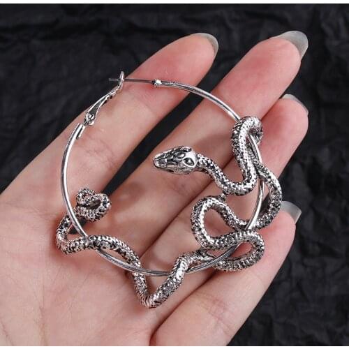 1Pair Gothic Snake Circle Earrings Bohemia Sun Moon Earrings Crystal Drop Earrings Women Bohemia Fashion Daily Jewelry Gift