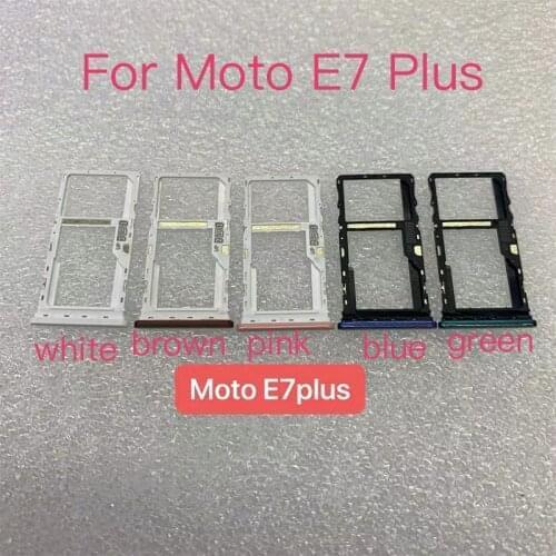 10pcs For Motorola Moto E7 Plus Sim Card Tray SD Card Reader Socket Slot Holder Replacement Part
