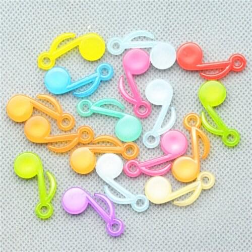 20PCS 27MM Candy Color Acrylic Musical Note Miniatures|DIY fashion jewelry Accessory,Acrylic Charm Accessories,mix color