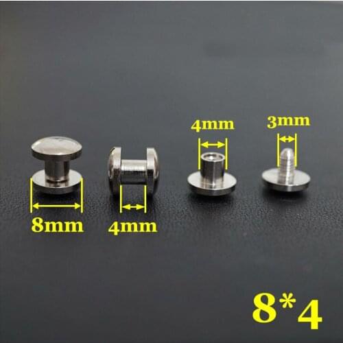 50pc Q5-8x4 Solid Brass belt screw Chicago Screw Leathercraft