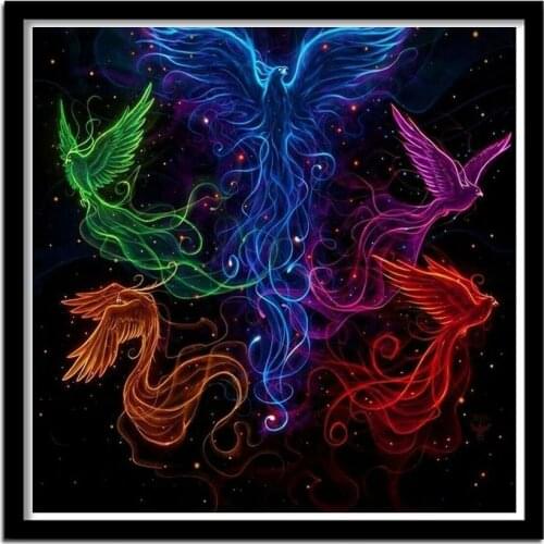 DIY 5D Diamond Painting Diamond Embroidery Fire Phoenix Picture Of Rhinestones Birds Mosaic Drawings Animal Home Decor Kids Gift