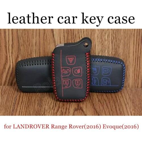 Only Redpopular Genuine quality leather car key case cover Hand sewing DIY fit for LANDROVER Range Rover(2016) Evoque(2016)