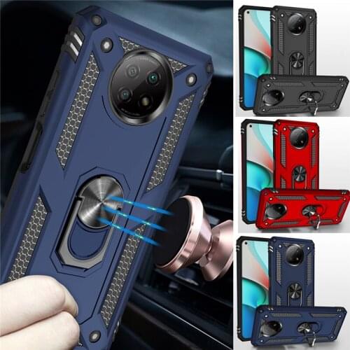For Redmi Note 9T Case Luxury Metal Magnetic Car Holder Case for Xiaomi Note 10 Pro Lite Poco X3 Cellphone Bumper Military Cases