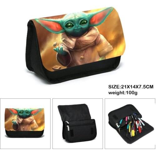 Disney Star Wars Baby Yoda Anime Character Stationery Box Student School Supplies Large Capacity Childrens Cartoon Pencil Box