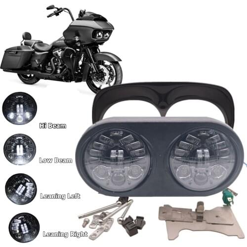 Headlight for Road Glide 2004-2013 Led Leaning Right Leaning Left Hi Low Beam Headlight With Trim Cover Bezel for Road Glide