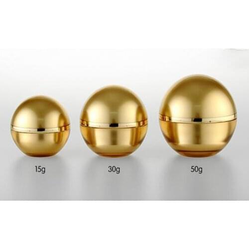 Ball Shaped Cosmetic Container Makeup Cream Jars Serums Storage Bax Gold