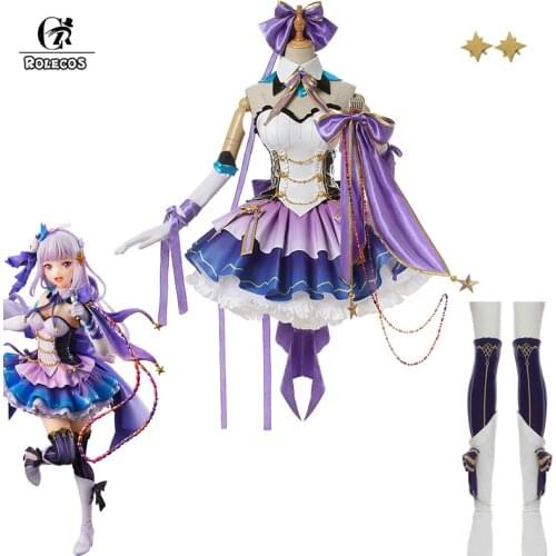 ROLECOS Anime Emilia Cosplay Re Life in a different world from zero Cosplay Emiria Costume Sing Song Suit Women Top Skirt