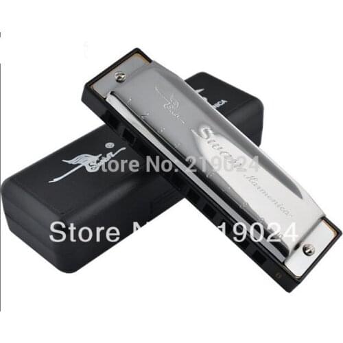 Swan 10 holes 20 tone Square senoir blues laser-printing harmonica with case