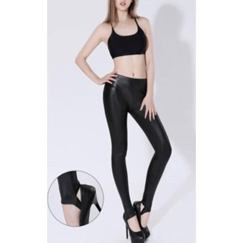 Faux Leather Leggings sexy slim fit clothes for women push up legging Spring and Autumn Leggins